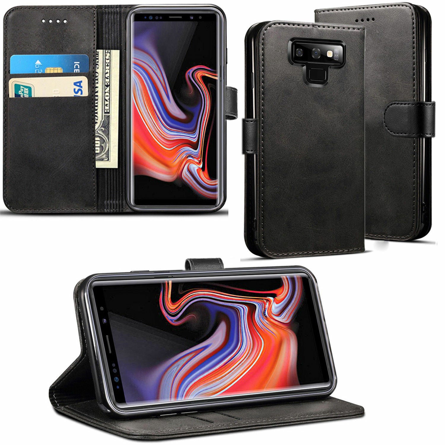 Leather Folio Wallet Case for Samsung Galaxy Note 9 Leather Folio Wallet Case for Samsung Galaxy Note 9